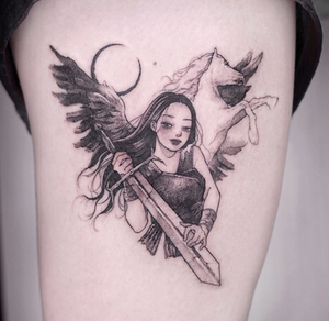 byzhenzi榛子本铺暗黑系天使纹身贴堕落性感手臂纹身贴持久防水