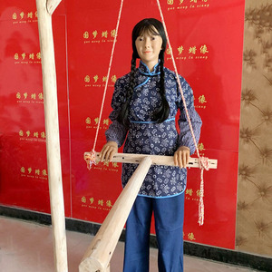 推磨蜡像硅胶人物动态美女电动机器人仿真人假人全身人像定制摆件
