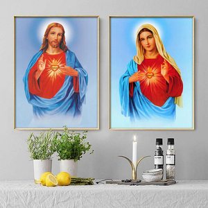 耶稣圣母圣心像钻石画满钻新款客厅人物砖石秀点粘贴钻十字绣卧室