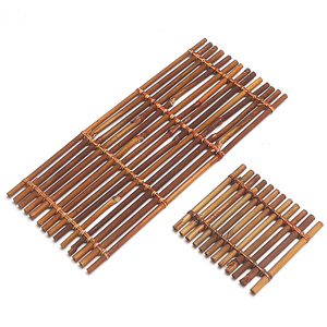 真盛 功夫茶具茶道零配件手工编织竹制小竹排杯垫茶席茶帘茶垫