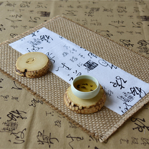 中式餐垫 粗麻布艺古典桌垫杯垫隔热垫餐厅碗垫复古中国风茶席