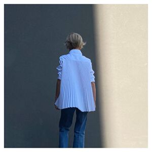 笑神中古 极简 the row 浪漫背影 细打褶 清汤寡水真丝白衬衣衬衫