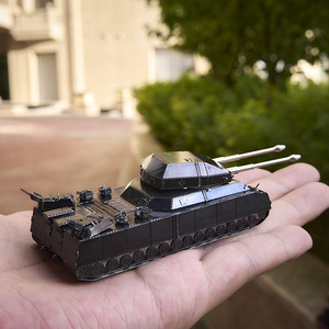 钢模像 全金属3d立体手工diy拼图拼装模型 坦克世界 彩色巨鼠坦克