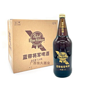 蓝带将军啤酒1000mlx6瓶装12度蓝带啤酒整箱发货广东啤酒日期新