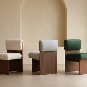 北欧轻奢餐椅实木家用凳子简易设计师款整装木质靠背软垫餐桌椅子