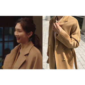 三十而已王曼妮同款水波纹高级双面羊绒大衣外套女m家大衣101801