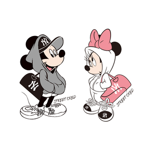 情侣亲子潮牌米老鼠热转印柯式烫画贴娃衣diy手工补丁贴烫画大图