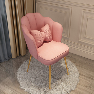 现代简约卧室网红椅子梳妆台凳子少女公主美甲靠背ins北欧化妆椅