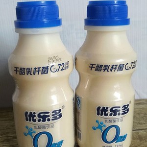 优乐多乳酸菌酸奶饮品a益生元332ml胃动力原味乳酸菌饮料12瓶整箱