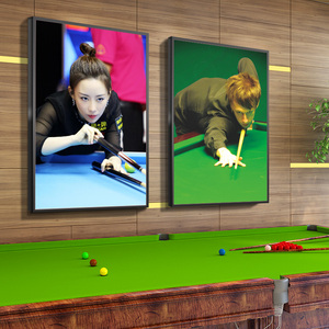 台球厅装饰画丁俊辉潘晓婷娱乐桌球室海报酒吧ktv挂画背景墙壁画