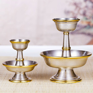 印度青铜护法杯八吉祥雕花护法杯室内供佛护法杯佛堂摆件