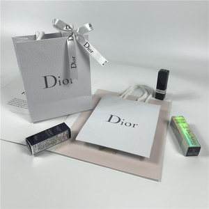 dior 迪奥专柜口红袋子 礼品袋 唇膏纸袋 荔枝纹购物袋 饰品袋子