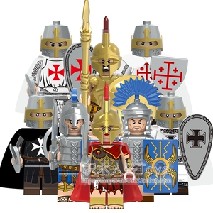 2022兼容乐高人仔限量中古罗马十字军斯巴达勇士圣殿骑士团x0316