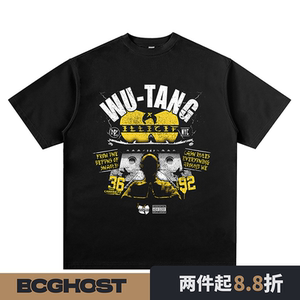 wu-tang clan武当派hiphop嘻哈wutang印花短袖t恤饶舌说唱rap tee