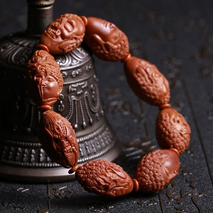 橄榄核手串一念之间一念之差橄榄胡核雕佛珠手链男女名家苏勇文玩