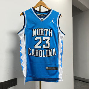 北卡大学球服 23号球衣乔白色蓝色 网眼刺绣背心款男女篮球服