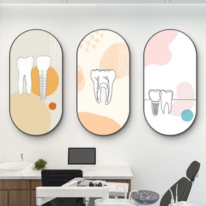 口腔诊所宣传挂画牙科医院诊室墙面装饰画种植牙美牙护理海报壁画