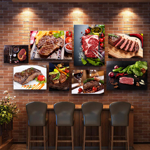 西餐厅装饰画牛排墙画创意烤肉店背景墙装饰壁画自助餐烤肉挂画