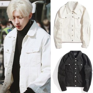 蔡徐坤同款衣服加绒外套高档牛仔夹克宽松长袖翻领外套