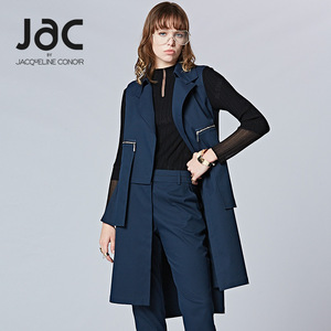 jac女装不规则烧花文字设计感小衫通透针织法基础款毛衫女sq06401