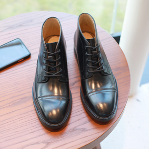 就是先生皮鞋英伦马丁靴中帮亮皮接头商务皮鞋休闲男士真皮短靴男