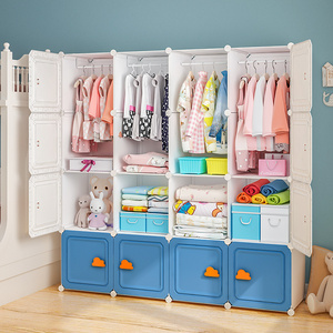 儿童衣柜卧室家用简易宝宝婴儿衣服小衣橱收纳柜组装塑料储物柜子