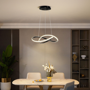 餐厅创意吊灯北欧简约现代环形家用led书房个性饭厅餐桌温馨灯具