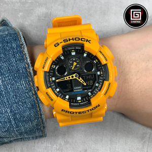 正品casio卡西欧gshock大黄蜂防水学生手表男运动电子表ga100a-9a