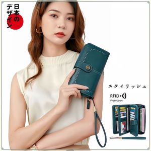 日本JT女士钱包RFID拉链手拿包长款皮钱夹大容量防盗防消磁卡包