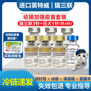 荷兰英特威猫三联3联猫疫苗小猫幼猫3针加1狂犬猫预防针一套自打