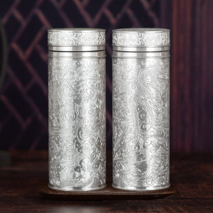 银杯子999手工全银内胆茶杯男士保温正品食用银杯高档洗礼云南