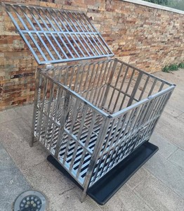 不锈钢狗笼子小中大型犬狗窝犬舍狗别墅室内宠物笼具带厕所可折叠