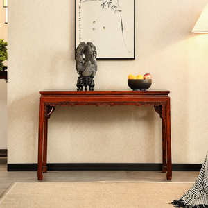 苏素明式红木家具微凹黄檀条案回纹1.2米客厅供台条几靠墙玄关桌
