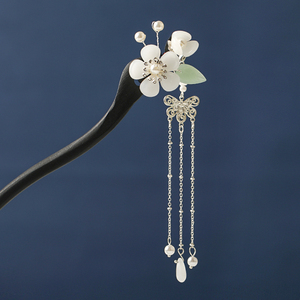 发簪女古风发饰盘发木簪流苏步摇琉璃吊坠复古簪子汉服头饰配饰