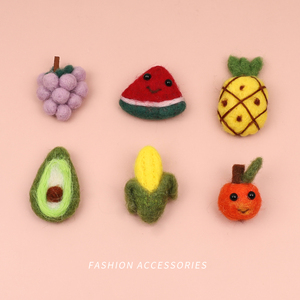 水果胸针女可爱日系菠萝diy羊毛毡装饰毛衣别针ins潮个性包包挂件