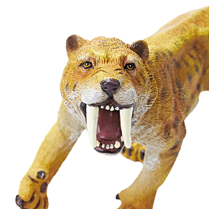 recur重现 软胶仿真史前动物模型老虎玩具塑胶软儿童礼物剑齿虎