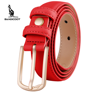 bandicoot袋鼠皮带女士简约百搭真皮细腰带女学生新款潮韩版裤带