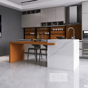 岩板中岛台餐桌一体导台成品轻奢吧台家用开放式厨房水吧台定制