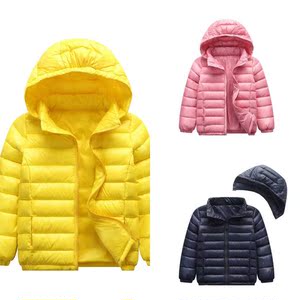 迪卡侬男女童轻薄款羽绒服儿童宝宝白鸭绒短款外套秋冬2-14岁