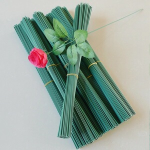 2号绿铁丝花杆diy手工鲜花包装材料香皂花配件花杆diy手工丝网玫