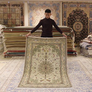 真丝地毯 手工羊毛波斯地毯中国丝织手工艺防滑地毯家用