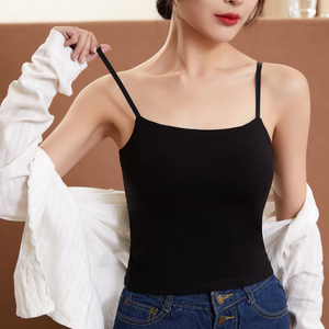 一字领防走光带胸垫文胸一体式内搭背心吊带女打底外穿抹胸式内衣