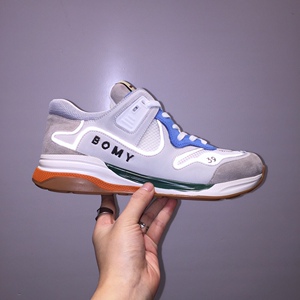 20秋冬 bomy宝威 男鞋 时尚拼接网布系带休闲鞋 运动鞋