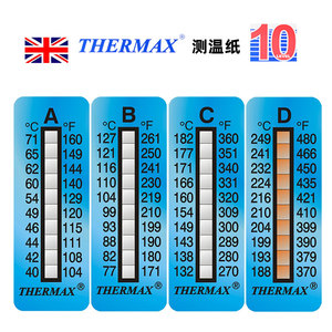 测温纸英国thermax热敏感温度标签贴温度条贴纸测温计8格10格可逆