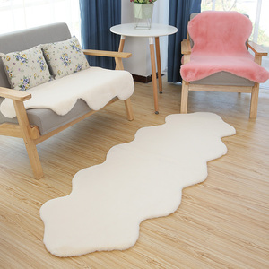 卧室地毯仿兔毛床边地毯ins网红同款白色毛毯沙发垫北欧毛绒地垫
