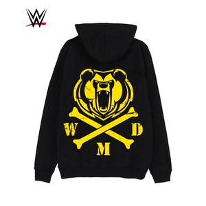 wwe潮牌2021新款大秀哥系列连帽宽松刺绣印花套头卫衣男