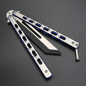蝴蝶折叠刀未开刃全钢初学者练习蝴蝶刀甩手刀花式安全玩耍训练刀