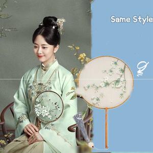 团扇知否同款锦心似玉同款团扇古风扇子女汉服长柄流苏双面刺绣古