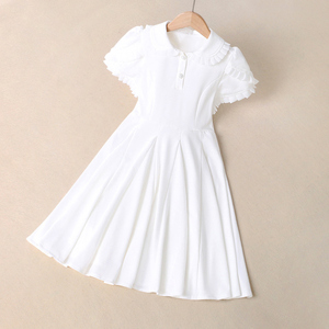 女童白色连衣裙夏款洋气儿童装夏季2024新款女孩公主裙子薄款大童