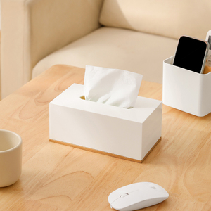 日系简约创意竹底纸巾盒客厅茶几桌面抽纸盒家居餐巾纸收纳盒子